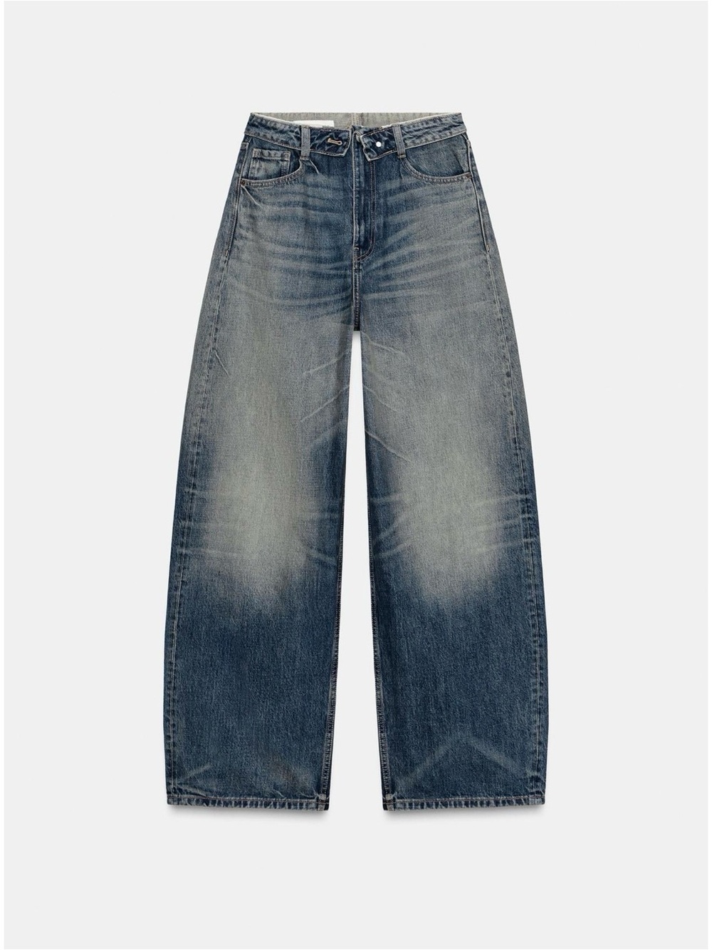 Zara folded waist jean mid rise
